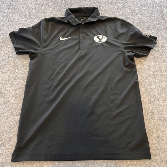 Nike Other - Nike Dri Fit Men’s BYU Golf Polo XII Logo On Left Sleeve Black Size M